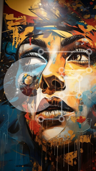 Intra Συλλεκτικό Ξύλινο Παζλ Plywood  4mm - Δονούμενο και εκφραστικό αφηρημένο πρόσωπο μιας γυναίκας Σε Ξύλινο Κουτί - Διαστάσεις Puzzle: 10x10 cm – 25 κομμάτια