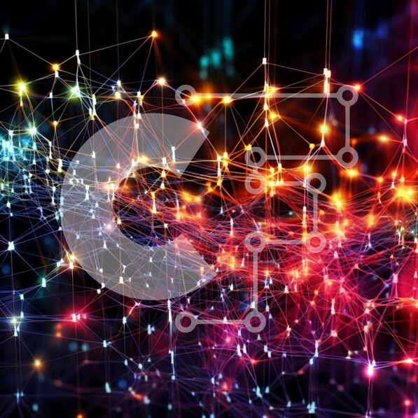 Intra Συλλεκτικό Ξύλινο Παζλ Plywood  4mm - Ζωντανό και δυναμικό αφηρημένο δίκτυο διασυνδεδεμένων σχημάτων και γραμμών Σε Ξύλινο Κουτί - Διαστάσεις Puzzle: 10x10 cm – 25 κομμάτια