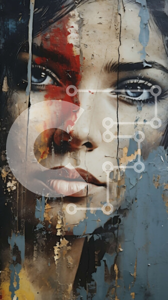 Intra Συλλεκτικό Ξύλινο Παζλ Plywood  4mm - Γυναίκα με βαμμένο πρόσωπο σε κόκκινο φόρεμα Σε Ξύλινο Κουτί - Διαστάσεις Puzzle: 10x10 cm – 25 κομμάτια