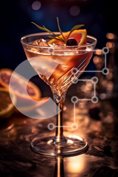 Intra Συλλεκτικό Ξύλινο Παζλ Plywood  4mm - Δροσιστικό κοκτέιλ με τζιν και χυμό γκρέιπφρουτ Σε Ξύλινο Κουτί - Διαστάσεις: 10x10 cm – 25 κομμάτια