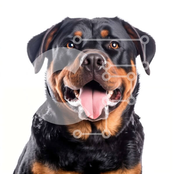 Intra Συλλεκτικό Ξύλινο Παζλ Plywood  4mm - Αξιολάτρευτη εικόνα ενός σκύλου Rottweiler με μαύρο και καφέ παλτό Σε Ξύλινο Κουτί - Διαστάσεις: 10x10 cm – 25 κομμάτια