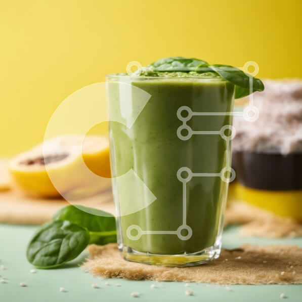 Σετ των 2 Intra Συλλεκτικό Ξύλινο Παζλ Plywood  4mm - Πράσινο Smoothie με σπανάκι, μπανάνα και σπόρους λιναριού Σε Ξύλινο Κουτί - Διαστάσεις: 10x10 cm – 25 κομμάτια