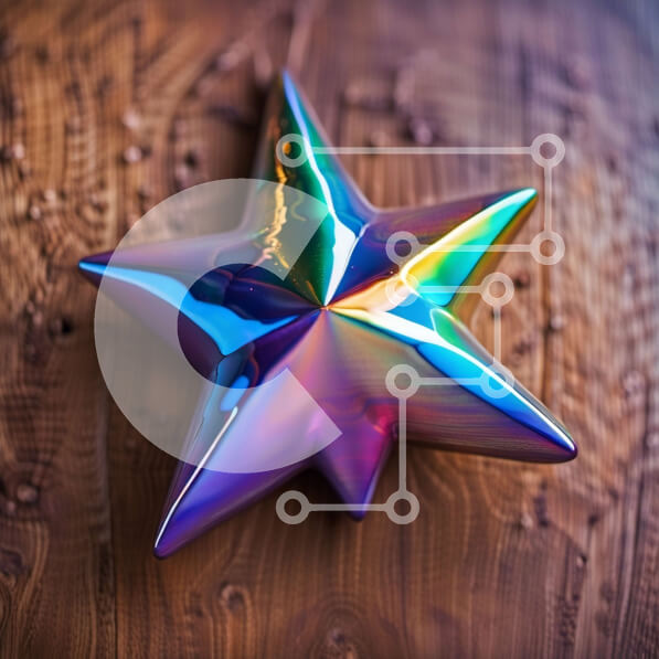 Intra Συλλεκτικό Ξύλινο Παζλ Plywood  4mm - Ζωντανό αντικείμενο αστεριών σε ξύλινο φόντο Σε Ξύλινο Κουτί - Διαστάσεις: 10x10 cm – 25 κομμάτια