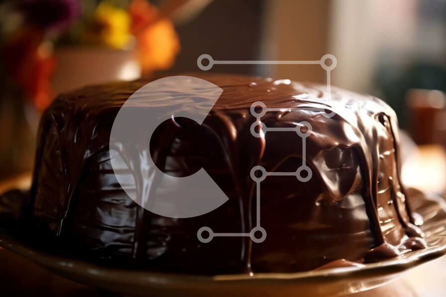 Σετ των 2 Intra Συλλεκτικό Ξύλινο Παζλ Plywood  4mm - Λαχταριστό κέικ σοκολάτας με παγωμένο σοκολάτα σε ένα πιάτο Σε Ξύλινο Κουτί - Διαστάσεις: 10x10 cm – 25 κομμάτια