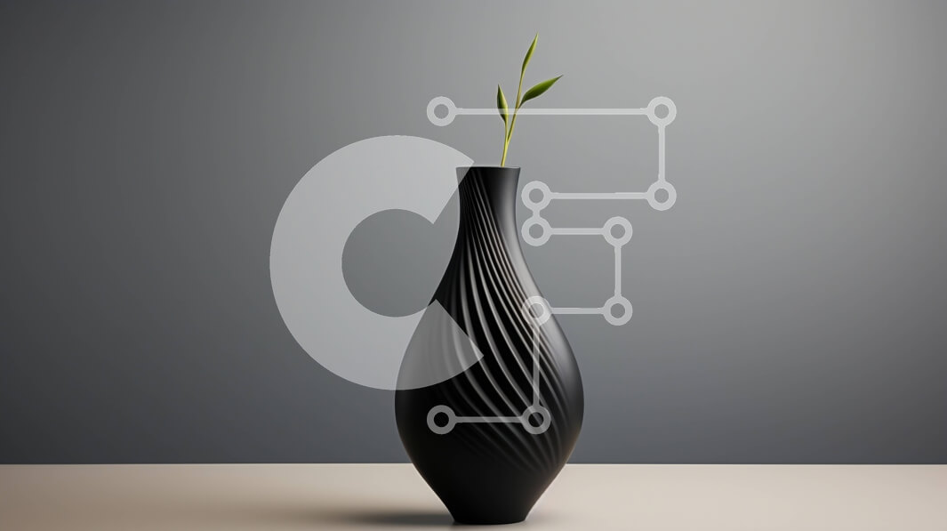 Intra Συλλεκτικό Ξύλινο Παζλ Plywood  4mm - Μαύρο βάζο με πράσινο στέλεχος φυτού Σε Ξύλινο Κουτί - Διαστάσεις: 10x10 cm – 25 κομμάτια