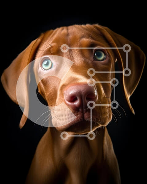 Σετ των 2 Intra Συλλεκτικό Ξύλινο Παζλ Plywood  4mm - Αξιολάτρευτο καφέ σκυλί με μπλε μάτια που κοιτάζει περίεργα την κάμερα Σε Ξύλινο Κουτί - Διαστάσεις: 10x10 cm – 25 κομμάτια