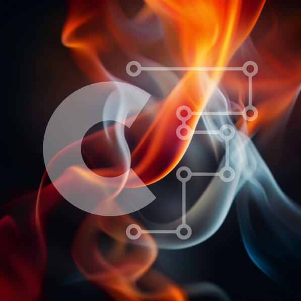 Intra Συλλεκτικό Ξύλινο Παζλ Plywood  4mm - Εκπληκτική εικόνα της φωτιάς που καίει από κοντά Σε Ξύλινο Κουτί - Διαστάσεις: 10x10 cm – 25 κομμάτια