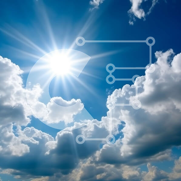 Intra Συλλεκτικό Ξύλινο Παζλ Plywood  4mm - Εκπληκτική εικόνα του γαλάζιου ουρανού με αφράτα λευκά σύννεφα μια ηλιόλουστη μέρα Σε Ξύλινο Κουτί - Διαστάσεις Puzzle: 10x10 cm – 25 κομμάτια