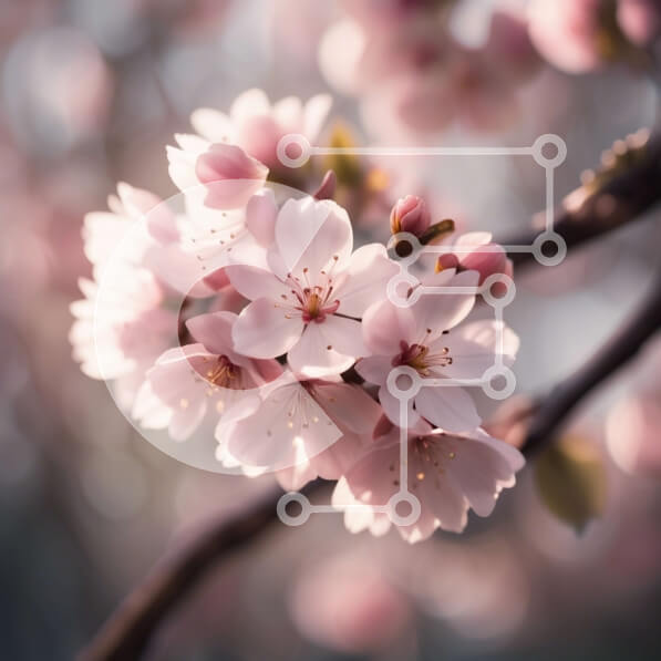 Intra Συλλεκτικό Ξύλινο Παζλ Plywood  4mm - Όμορφη εικόνα ενός ροζ ανθισμένου δέντρου κερασιάς σε πλήρη άνθιση Σε Ξύλινο Κουτί - Διαστάσεις: 10x10 cm – 25 κομμάτια