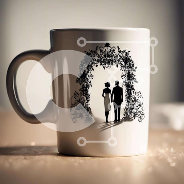 Intra Συλλεκτικό Ξύλινο Παζλ Plywood  4mm - Γιορτή αρραβώνων ή επετείου γάμου με κούπα καφέ Σε Ξύλινο Κουτί - Διαστάσεις Puzzle: 10x10 cm – 25 κομμάτια