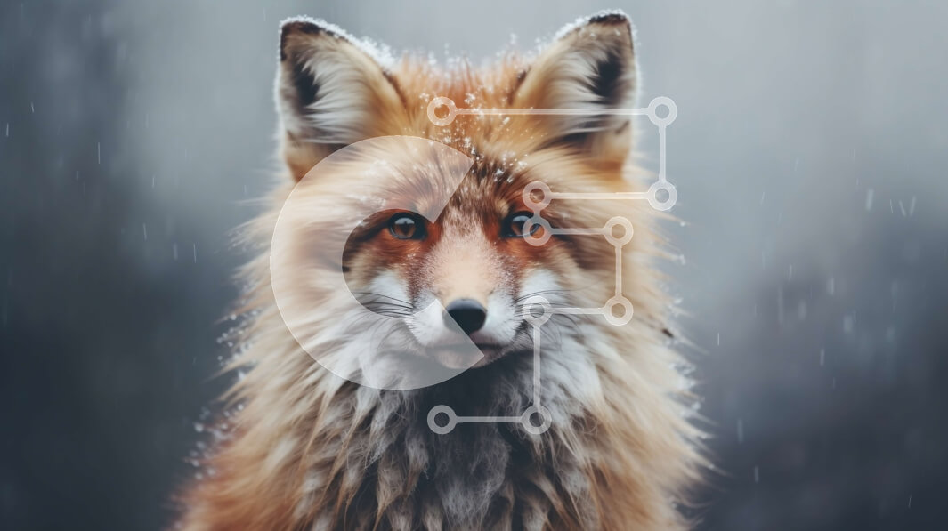 Σετ των 2 Intra Συλλεκτικό Ξύλινο Παζλ Plywood  4mm - Κοντινό πλάνο μιας πορτοκαλιάς αλεπούς στη βροχή Σε Ξύλινο Κουτί - Διαστάσεις: 10x10 cm – 25 κομμάτια