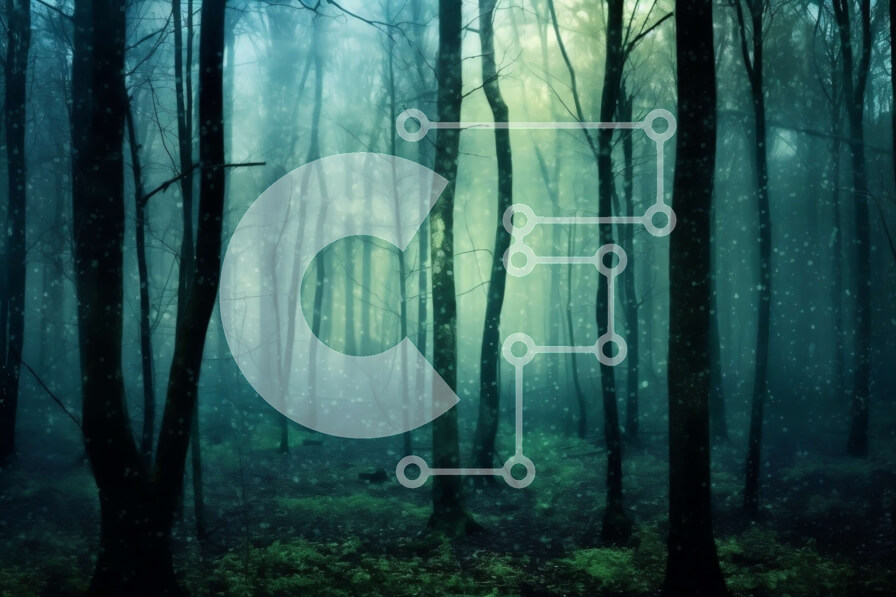 Intra Συλλεκτικό Ξύλινο Παζλ Plywood  4mm - Μυστηριώδες και απόκοσμο δάσος καλυμμένο από ομίχλη και ομίχλη Σε Ξύλινο Κουτί - Διαστάσεις: 10x10 cm – 25 κομμάτια