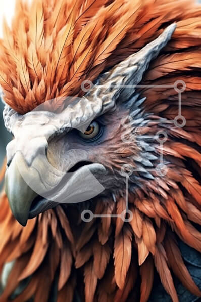 Σετ των 2 Intra Συλλεκτικό Ξύλινο Παζλ Plywood  4mm - Εκπληκτική κινηματογράφηση σε πρώτο πλάνο του κεφαλιού του αετού με κόκκινα φτερά και μπλε μάτια Σε Ξύλινο Κουτί - Διαστάσεις: 10x10 cm – 25 κομμάτια