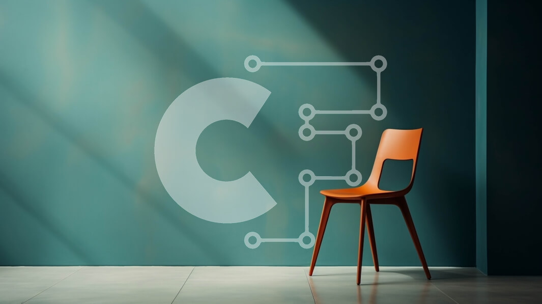 Intra Συλλεκτικό Ξύλινο Παζλ Plywood  4mm - Μοντέρνα πορτοκαλί καρέκλα σε ένα μπλε δωμάτιο Σε Ξύλινο Κουτί - Διαστάσεις Puzzle: 10x10 cm – 25 κομμάτια