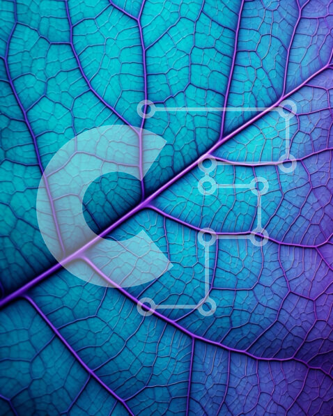 Intra Συλλεκτικό Ξύλινο Παζλ Plywood  4mm - Κινηματογράφηση σε πρώτο πλάνο με ζωντανή μπλε και μωβ φύλλα Σε Ξύλινο Κουτί - Διαστάσεις: 10x10 cm – 25 κομμάτια