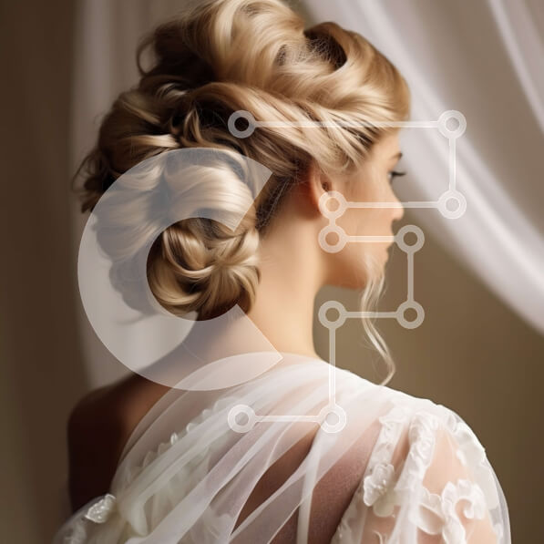 Σετ των 2 Intra Συλλεκτικό Ξύλινο Παζλ Plywood  4mm - Όμορφη νύφη με λευκό νυφικό που στέκεται μπροστά από ένα παράθυρο Σε Ξύλινο Κουτί - Διαστάσεις: 10x10 cm – 25 κομμάτια