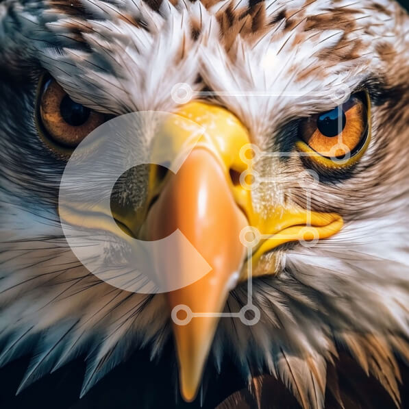 Intra Συλλεκτικό Ξύλινο Παζλ Plywood  4mm - Εκπληκτική κοντινή λήψη του κεφαλιού ενός αετού Σε Ξύλινο Κουτί - Διαστάσεις: 10x10 cm – 25 κομμάτια