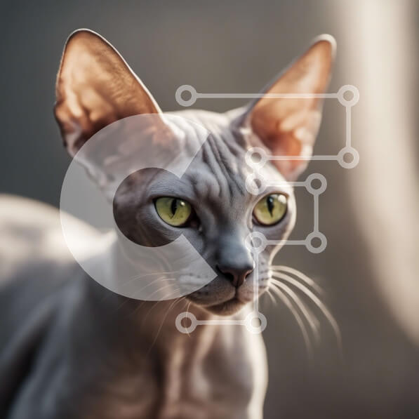 Intra Συλλεκτικό Ξύλινο Παζλ Plywood  4mm - Γκρίζα γάτα με πράσινα μάτια που κοιτάζουν την κάμερα Σε Ξύλινο Κουτί - Διαστάσεις: 10x10 cm – 25 κομμάτια