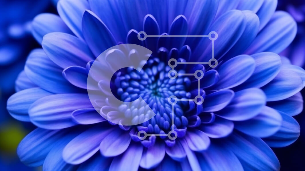 Intra Συλλεκτικό Ξύλινο Παζλ Plywood  4mm - Μπλε λουλούδι με κυκλικά πέταλα Σε Ξύλινο Κουτί - Διαστάσεις: 10x10 cm – 25 κομμάτια