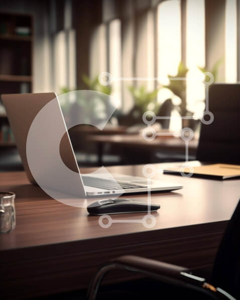 Intra Συλλεκτικό Ξύλινο Παζλ Plywood  4mm - Επιφάνεια εργασίας με φορητό υπολογιστή και φυτά Σε Ξύλινο Κουτί - Διαστάσεις Puzzle: 10x10 cm – 25 κομμάτια