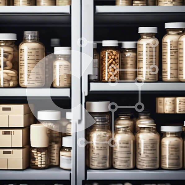 Intra Συλλεκτικό Ξύλινο Παζλ Plywood  4mm - Ντουλάπι φαρμακείου γεμάτο με διάφορους τύπους φαρμάκων Σε Ξύλινο Κουτί - Διαστάσεις Puzzle: 10x10 cm – 25 κομμάτια