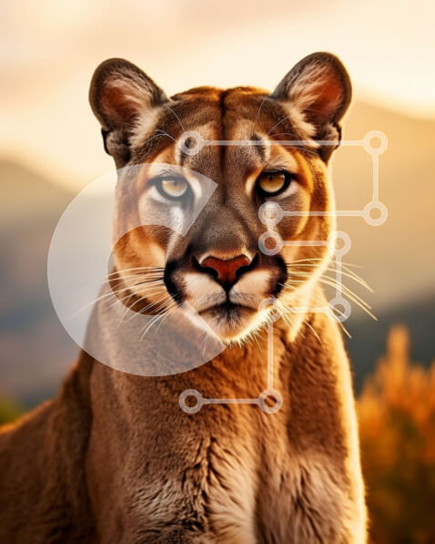 Intra Συλλεκτικό Ξύλινο Παζλ Plywood  4mm - Εκπληκτική εικόνα ενός βουνού λιονταριού στην άγρια ​​φύση Σε Ξύλινο Κουτί - Διαστάσεις: 10x10 cm – 25 κομμάτια