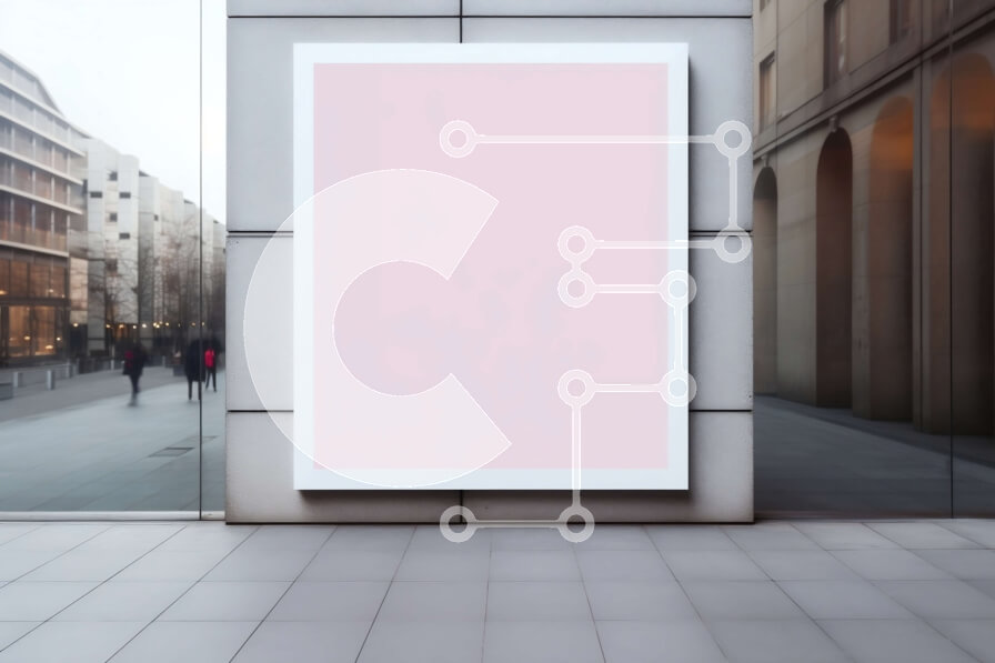 Intra Συλλεκτικό Ξύλινο Παζλ Plywood  4mm - Κενός λευκός καμβάς που κρέμεται στον τοίχο στο κτίριο της πόλης Σε Ξύλινο Κουτί - Διαστάσεις Puzzle: 10x10 cm – 25 κομμάτια