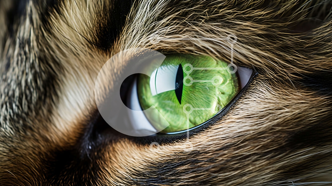 Σετ των 2 Intra Συλλεκτικό Ξύλινο Παζλ Plywood  4mm - Εκπληκτική κοντινή φωτογραφία ενός πράσινου ματιού γάτας με ευδιάκριτα σημάδια Σε Ξύλινο Κουτί - Διαστάσεις: 10x10 cm – 25 κομμάτια