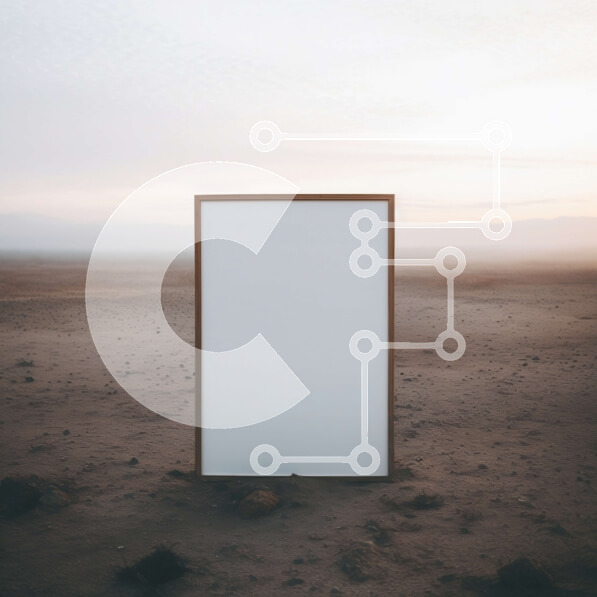 Intra Συλλεκτικό Ξύλινο Παζλ Plywood  4mm - Κενό λευκό πλαίσιο στην έρημο με το συννεφιασμένο ουρανό ηλιοβασιλέματος Σε Ξύλινο Κουτί - Διαστάσεις: 10x10 cm – 25 κομμάτια