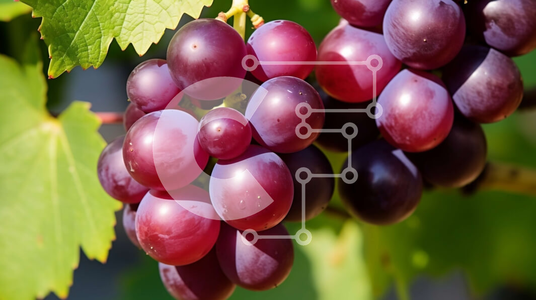 Intra Συλλεκτικό Ξύλινο Παζλ Plywood  4mm - Ώριμα μοβ σταφύλια σε αμπέλι Σε Ξύλινο Κουτί - Διαστάσεις: 10x10 cm – 25 κομμάτια