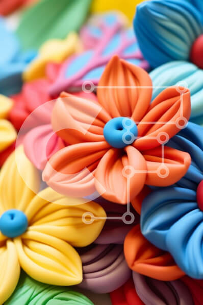 Intra Συλλεκτικό Ξύλινο Παζλ Plywood  4mm - Πολύχρωμα πλαστικά λουλούδια για χειροτεχνίες και διακόσμηση Σε Ξύλινο Κουτί - Διαστάσεις Puzzle: 10x10 cm – 25 κομμάτια