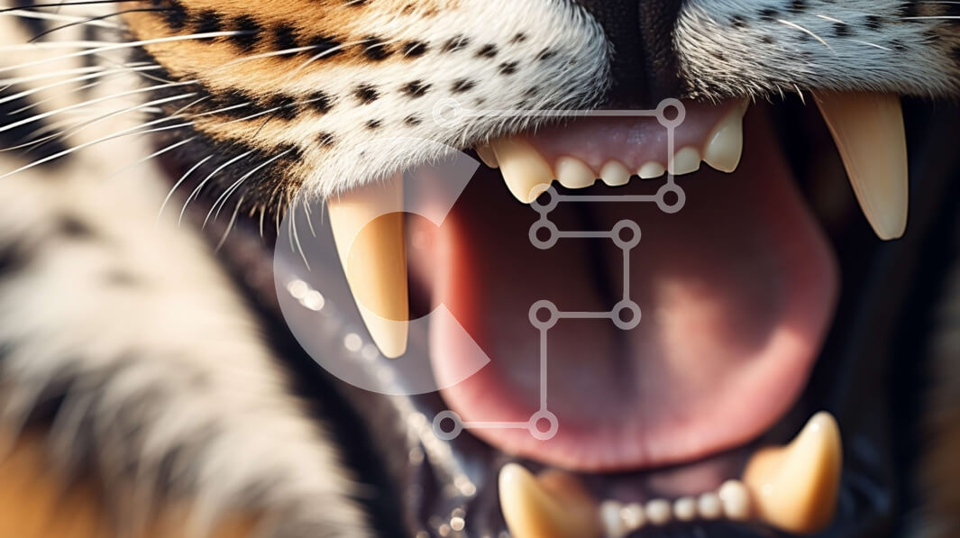 Σετ των 2 Intra Συλλεκτικό Ξύλινο Παζλ Plywood  4mm - Κοντινό πλάνο μιας θυμωμένης τίγρης που βρυχάται Σε Ξύλινο Κουτί - Διαστάσεις: 10x10 cm – 25 κομμάτια