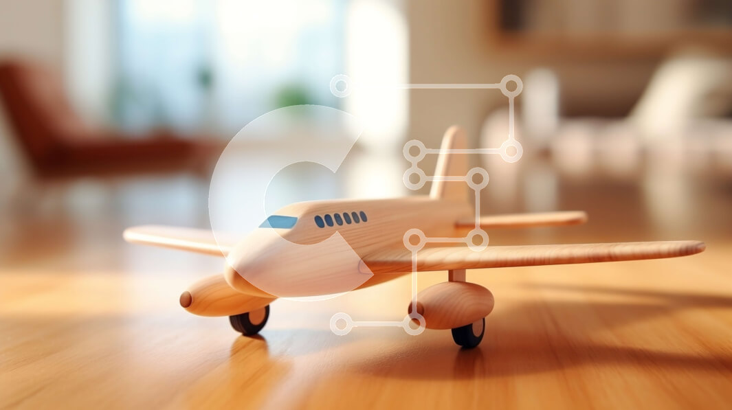 Intra Συλλεκτικό Ξύλινο Παζλ Plywood  4mm - Ξύλινο παιχνίδι αεροπλάνο στο τραπέζι με θέα στο σαλόνι Σε Ξύλινο Κουτί - Διαστάσεις: 10x10 cm – 25 κομμάτια