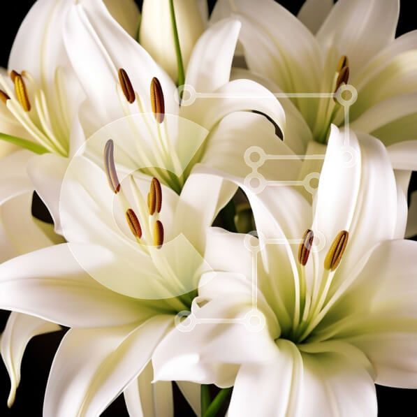 Intra Συλλεκτικό Ξύλινο Παζλ Plywood  4mm - Εκπληκτική εικόνα λευκών κρίνων σε δραματικό μαύρο φόντο Σε Ξύλινο Κουτί - Διαστάσεις: 10x10 cm – 25 κομμάτια