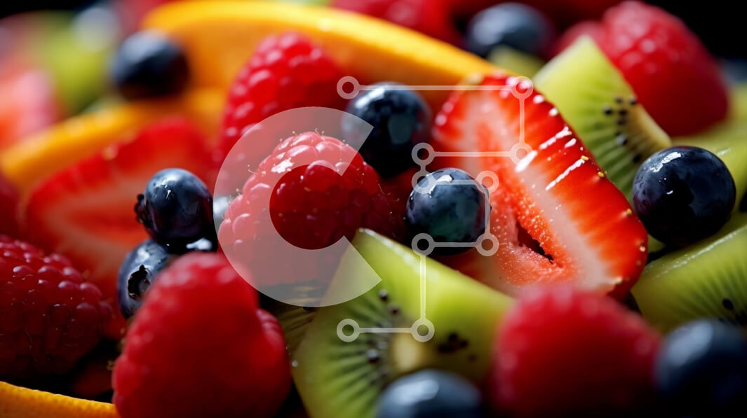 Σετ των 2 Intra Συλλεκτικό Ξύλινο Παζλ Plywood  4mm - Νόστιμο μπολ με ανάμεικτα φρούτα με φράουλες, ακτινίδια και πορτοκάλια Σε Ξύλινο Κουτί - Διαστάσεις: 10x10 cm – 25 κομμάτια