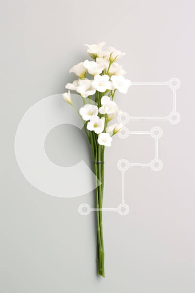 Intra Συλλεκτικό Ξύλινο Παζλ Plywood  4mm - Ανάποδο βάζο μπουκέτο με λευκά λουλούδια Σε Ξύλινο Κουτί - Διαστάσεις Puzzle: 10x10 cm – 25 κομμάτια