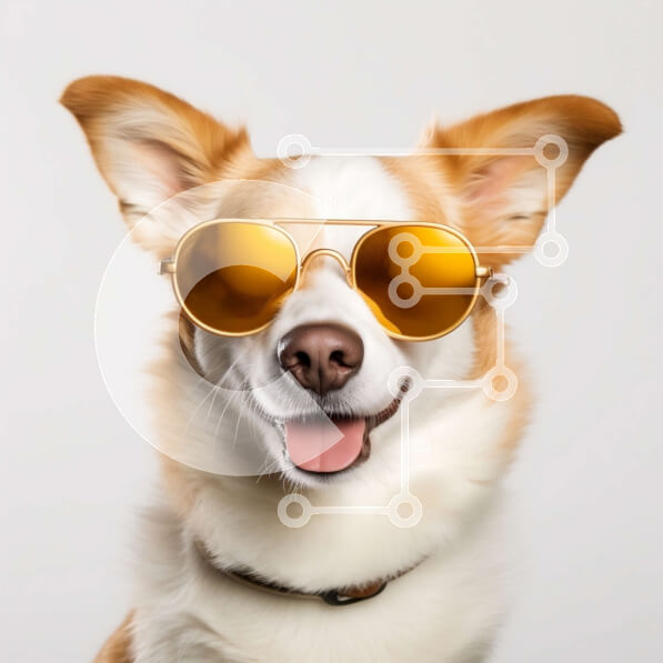 Intra Συλλεκτικό Ξύλινο Παζλ Plywood  4mm - Cool σκύλος που φοράει γυαλιά ηλίου Σε Ξύλινο Κουτί - Διαστάσεις: 10x10 cm – 25 κομμάτια