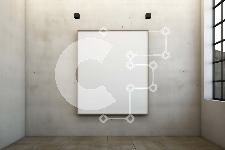 Intra Συλλεκτικό Ξύλινο Παζλ Plywood  4mm - Κενός λευκός καμβάς στο τσιμεντένιο δωμάτιο Σε Ξύλινο Κουτί - Διαστάσεις Puzzle: 10x10 cm – 25 κομμάτια