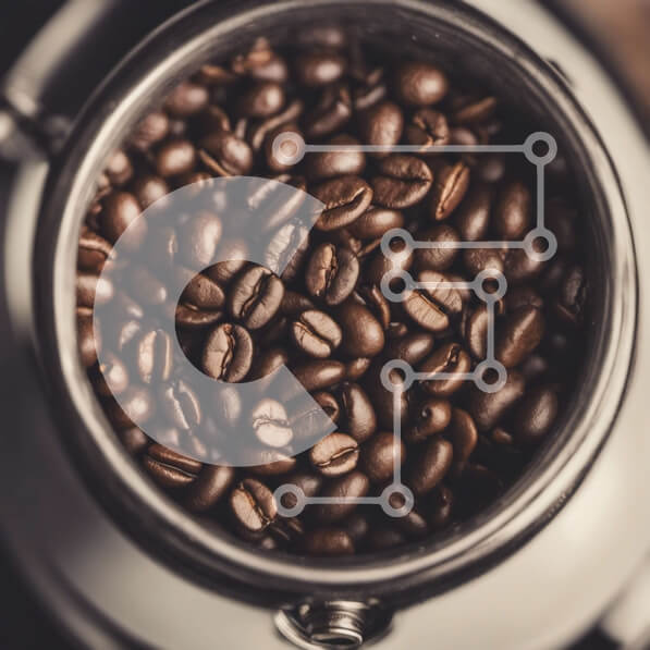 Intra Συλλεκτικό Ξύλινο Παζλ Plywood  4mm - Μύλος καφέ από κοντά με σώμα από ανοξείδωτο ατσάλι και κόκκους καφέ Σε Ξύλινο Κουτί - Διαστάσεις: 10x10 cm – 25 κομμάτια