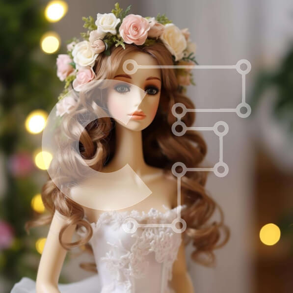 Intra Συλλεκτικό Ξύλινο Παζλ Plywood  4mm - Γιορτινή κούκλα με κορώνα λουλουδιών και φωτάκια για την εορταστική περίοδο Σε Ξύλινο Κουτί - Διαστάσεις: 10x10 cm – 25 κομμάτια