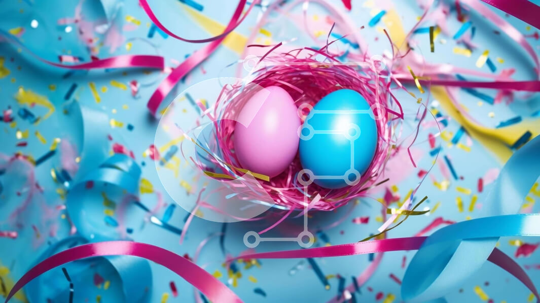 Intra Συλλεκτικό Ξύλινο Παζλ Plywood  4mm - Πασχαλινά αυγά στη φωλιά με πολύχρωμα κομφετί Σε Ξύλινο Κουτί - Διαστάσεις: 10x10 cm – 25 κομμάτια