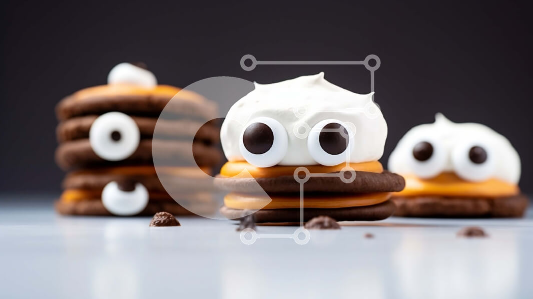 Σετ των 2 Intra Συλλεκτικό Ξύλινο Παζλ Plywood  4mm - Ομάδα διακοσμημένων μπισκότων με μάτια, αυτιά και στόματα Σε Ξύλινο Κουτί - Διαστάσεις: 10x10 cm – 25 κομμάτια