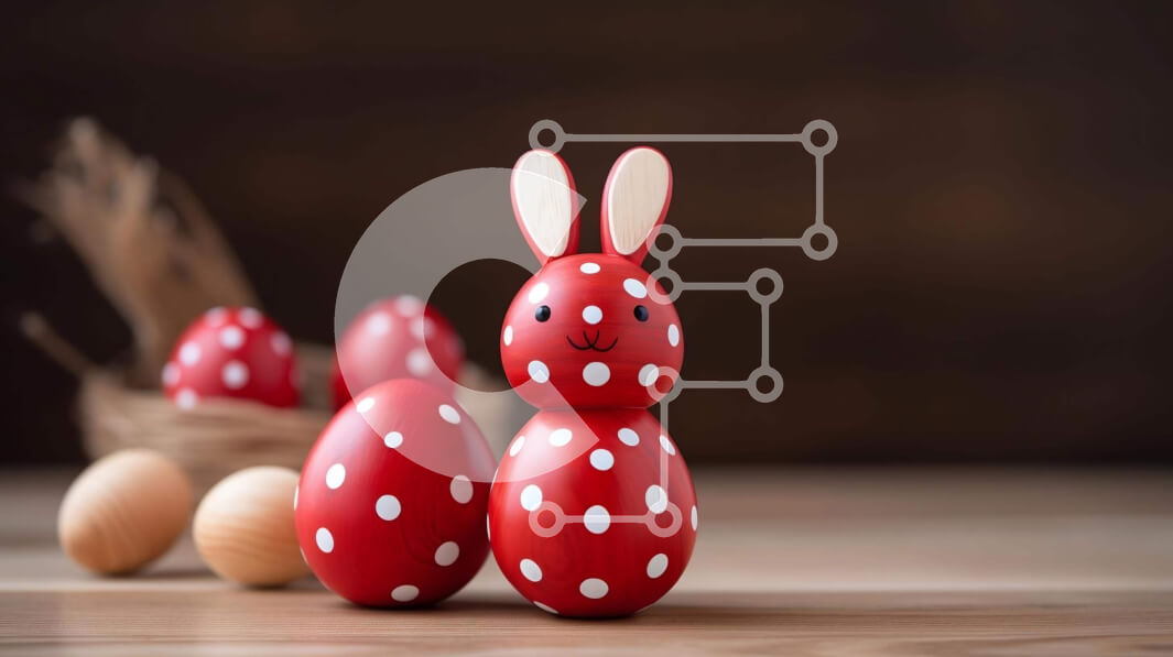 Intra Συλλεκτικό Ξύλινο Παζλ Plywood  4mm - Πασχαλινά αυγά σε σχήμα λαγουδάκι σε ξύλινο τραπέζι Σε Ξύλινο Κουτί - Διαστάσεις: 10x10 cm – 25 κομμάτια