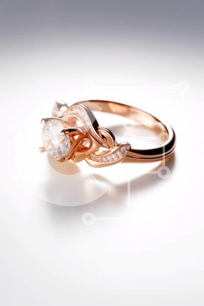 Intra Συλλεκτικό Ξύλινο Παζλ Plywood  4mm - Κομψό ροζ χρυσό δαχτυλίδι με κεντρική πέτρα Σε Ξύλινο Κουτί - Διαστάσεις Puzzle: 10x10 cm – 25 κομμάτια