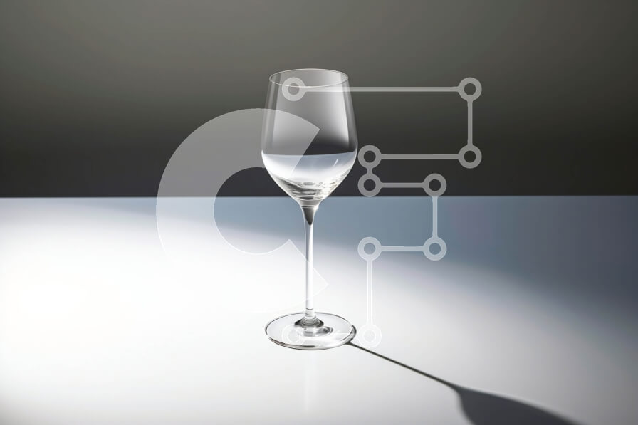 Σετ των 2 Intra Συλλεκτικό Ξύλινο Παζλ Plywood  4mm - Εκπληκτική εικόνα ενός καθαρού ποτηριού κρασιού σε ένα λευκό τραπέζι Σε Ξύλινο Κουτί - Διαστάσεις: 10x10 cm – 25 κομμάτια