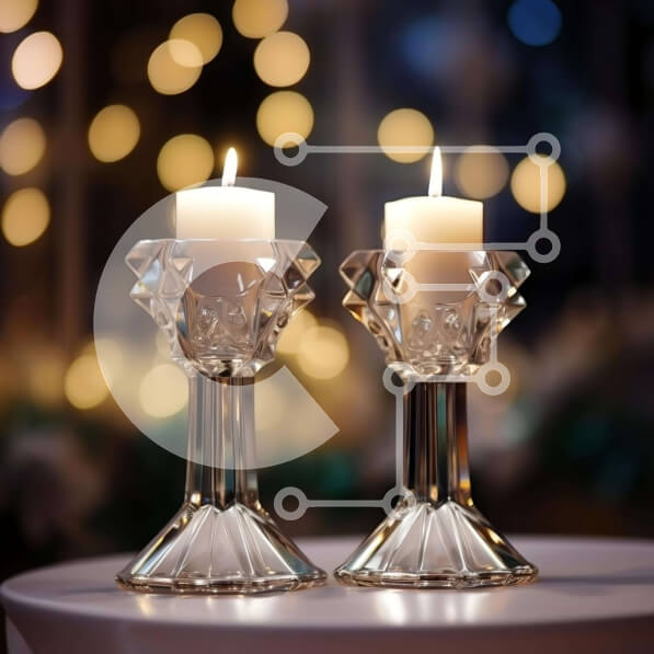 Intra Συλλεκτικό Ξύλινο Παζλ Plywood  4mm - Κομψές κρυστάλλινες κηροπήγια με αναμμένα κεριά Σε Ξύλινο Κουτί - Διαστάσεις Puzzle: 10x10 cm – 25 κομμάτια