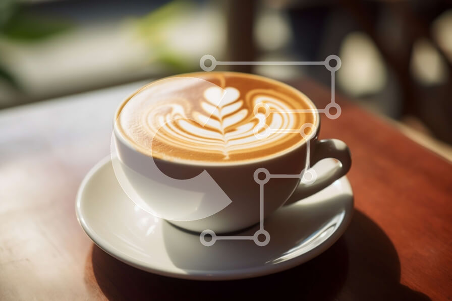 Σετ των 2 Intra Συλλεκτικό Ξύλινο Παζλ Plywood  4mm - Φλιτζάνι καφέ με φύλλο Latte Art Σε Ξύλινο Κουτί - Διαστάσεις: 10x10 cm – 25 κομμάτια