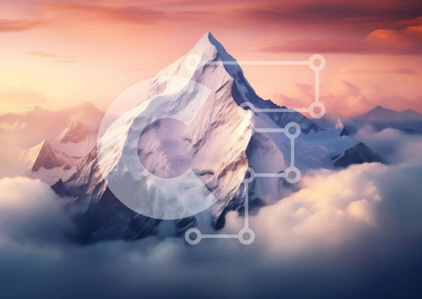 Intra Συλλεκτικό Ξύλινο Παζλ Plywood  4mm - Χιονισμένη βουνοκορφή με σύννεφα Σε Ξύλινο Κουτί - Διαστάσεις: 10x10 cm – 25 κομμάτια