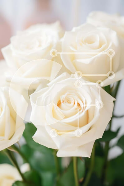 Σετ των 2 Intra Συλλεκτικό Ξύλινο Παζλ Plywood  4mm - Φρέσκα λευκά τριαντάφυλλα σε βάζο Σε Ξύλινο Κουτί - Διαστάσεις: 10x10 cm – 25 κομμάτια