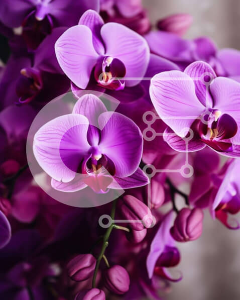 Intra Συλλεκτικό Ξύλινο Παζλ Plywood  4mm - Κοντινό πλάνο με όμορφα λουλούδια ορχιδέας σε πλήρη άνθιση Σε Ξύλινο Κουτί - Διαστάσεις: 10x10 cm – 25 κομμάτια